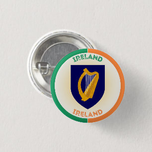Republik Irland Coat of Arms Circle Shape Button