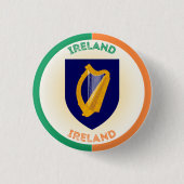Republik Irland Coat of Arms Circle Shape Button (Vorderseite)