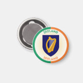 Republik Irland Coat of Arms Circle Shape Magnet (Vorderseite/Rückseite)