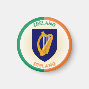 Republik Irland Coat of Arms Circle Shape Magnet