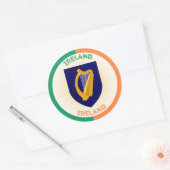 Republik Irland Coat of Arms Circle Shape Runder Aufkleber (Umschlag)