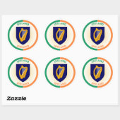 Republik Irland Coat of Arms Circle Shape Runder Aufkleber (Blatt)