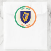 Republik Irland Coat of Arms Circle Shape Runder Aufkleber (Tasche)