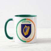 Republik Irland Coat of Arms Circle Shape Tasse (Links)
