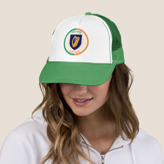 Republik Irland Coat of Arms Circle Shape Truckerkappe (Beispiel)