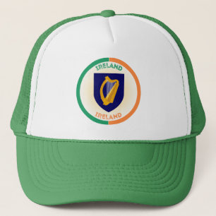 Republik Irland Coat of Arms Circle Shape Truckerkappe