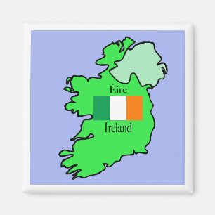 Republik Irlandflagge und -karte Magnet