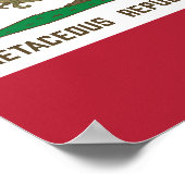 Republik Kalifornien Flag T-rex Dinosaurier Poster (Ecke)