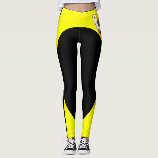 Republik Kalifornien Grizzle Bär und Star Leggings (Vorderseite)