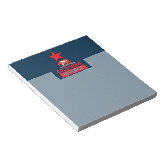 Republik Kalifornien in stilvollem Rot und Blau Notizblock (angewinkelt)