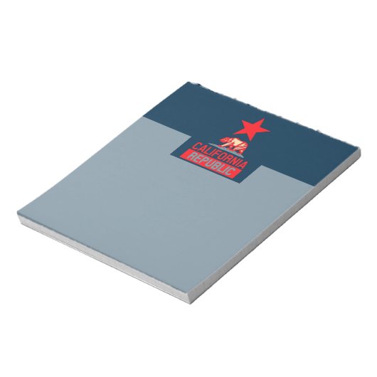 Republik Kalifornien in stilvollem Rot und Blau Notizblock (Rotiert)