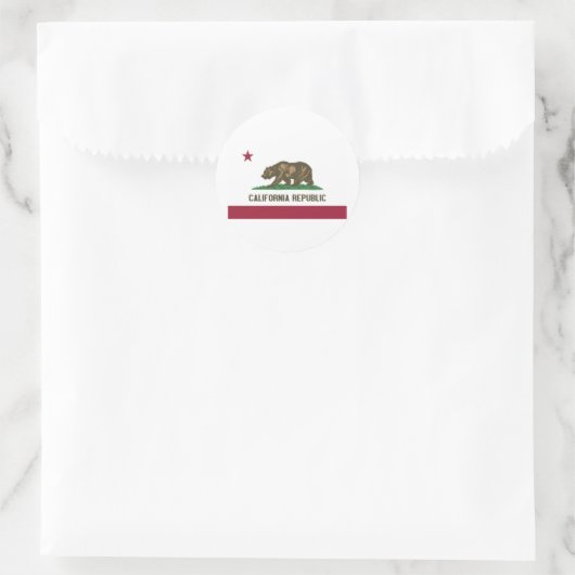 Republik Kalifornien Runder Aufkleber (Tasche)