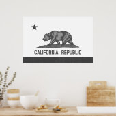 Republik Kalifornien (Schwarz) Poster (Küche)
