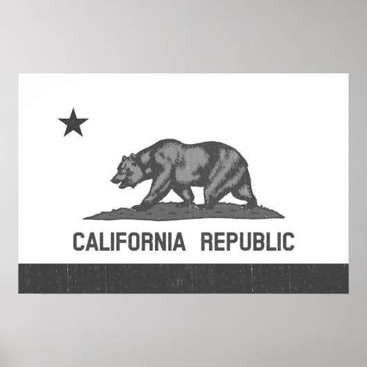 Republik Kalifornien (Schwarz) Poster (Vorne)
