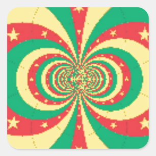 Republik Kamerun fünfzackiger Stern Quadratischer Aufkleber