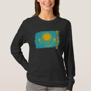 Republik Kasachstan Qazaqstan Kasachische Flagge T-Shirt