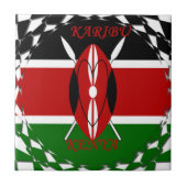 Republik Kenia Nationalflagge Schwarz-Grün Ar Fliese (Vorderseite)