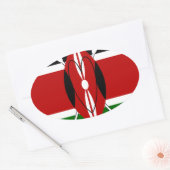 Republik Kenia Nationalflagge Schwarz-Grün Ar Ovaler Aufkleber (Umschlag)