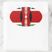 Republik Kenia Nationalflagge Schwarz-Grün Ar Ovaler Aufkleber (Tasche)