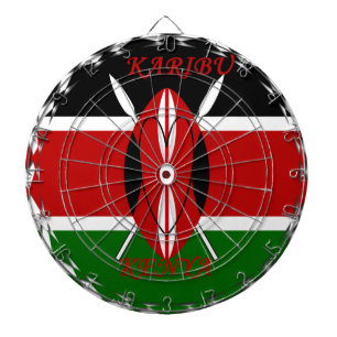 Republik Kenia Nationalflagge Schwarz Rot Grün Ar Dartscheibe