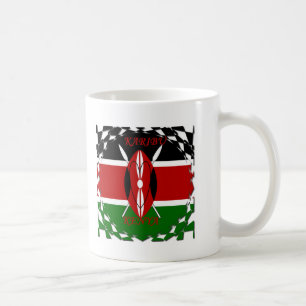 Republik Kenia Nationalflagge Schwarz Rot Grün Ar Kaffeetasse