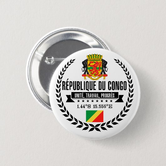 Republik Kongo Button (Vorne & Hinten)