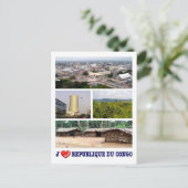 Republik Kongo - I Liebe - Postkarte (Stehend Vorderseite)