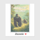Republik Kongo Illustration Reise Kunst Aufkleber (Blatt)