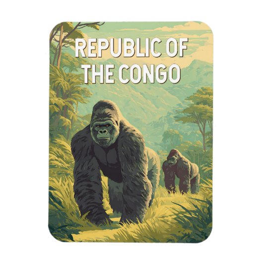Republik Kongo Illustration Reise Kunst Magnet (Vertikal)