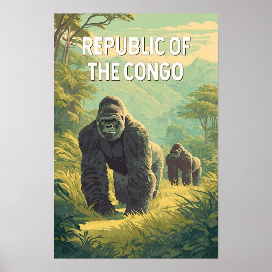 Republik Kongo Illustration Reise Kunst Poster (Vorne)