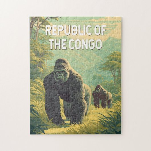 Republik Kongo Illustration Reise Kunst Puzzle (Vertikal)