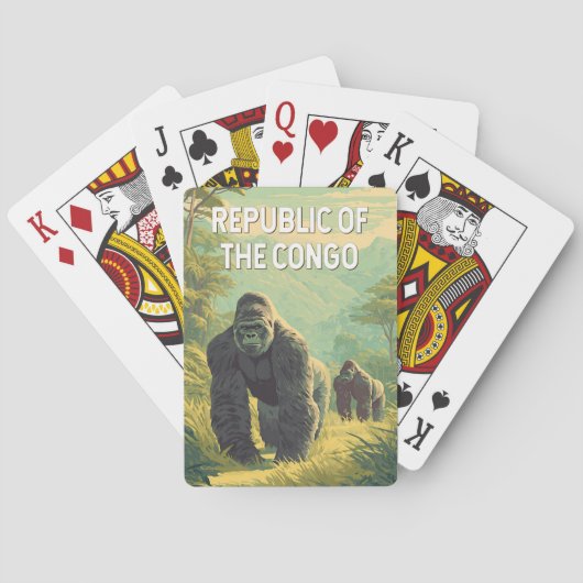 Republik Kongo Illustration Reise Kunst Spielkarten (Rückseite)