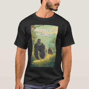 Republik Kongo Illustration Reise Kunst T-Shirt