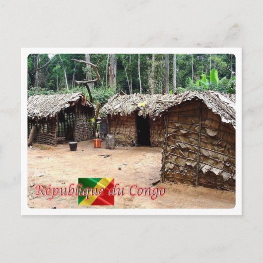 Republik Kongo - Pygmee-Haus - Postkarte (Vorderseite)