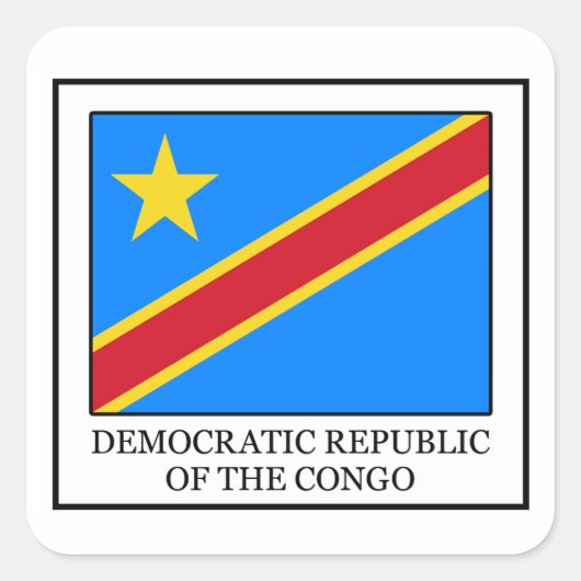Republik Kongosaufkleber Quadratischer Aufkleber (Vorderseite)