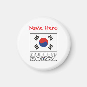 Republik Korea Flagge Personalisierter Rund Magnet