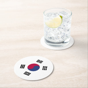 Republik Korea Runder Pappuntersetzer