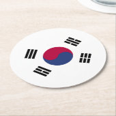 Republik Korea Runder Pappuntersetzer (Angewinkelt)