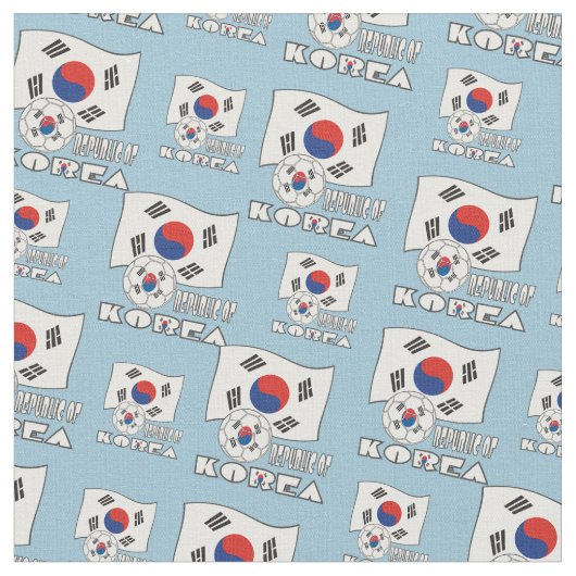Republik Korea (Südkorea) - Fußballball und Flagge Stoff (Nahaufnahme)
