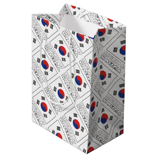 Republik Korea - Südkoreanische Flagge - personali Mittlere Geschenktüte (Rückseite Schrägansicht)