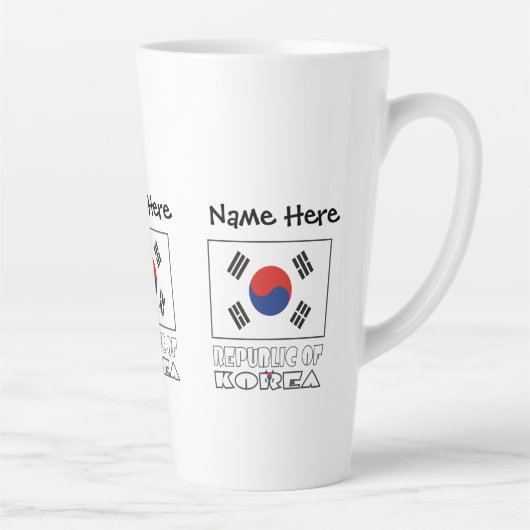 Republik Korea Südkoreanische Flaggenschwarz perso Milchtasse (Rechts)