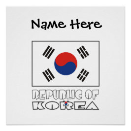 Republik Korea Südkoreanische Flaggenschwarz perso Poster