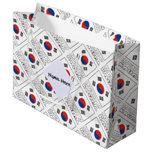 Republik Korea und südkoreanische Flagge mit Namen Große Geschenktüte