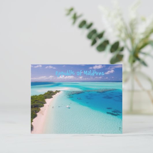 Republik Malediven Postkarte (Stehend Vorderseite)