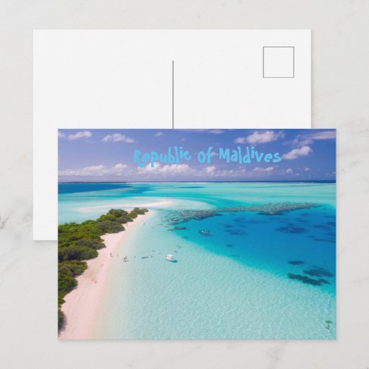 Republik Malediven Postkarte (Vorne/Hinten)