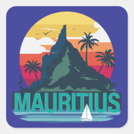 Republik Mauritius Quadratischer Aufkleber