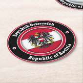 Republik Österreich Runder Pappuntersetzer (Angewinkelt)