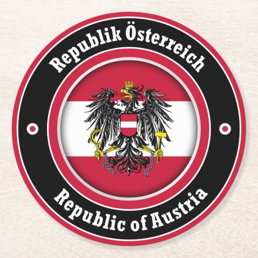 Republik Österreich Runder Pappuntersetzer (Vorderseite)