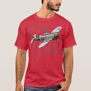 Republik P47 Thunderbolb WW2 Kämpfer-Flugzeug T-Shirt