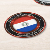 Republik Paraguay Runder Pappuntersetzer (Angewinkelt)